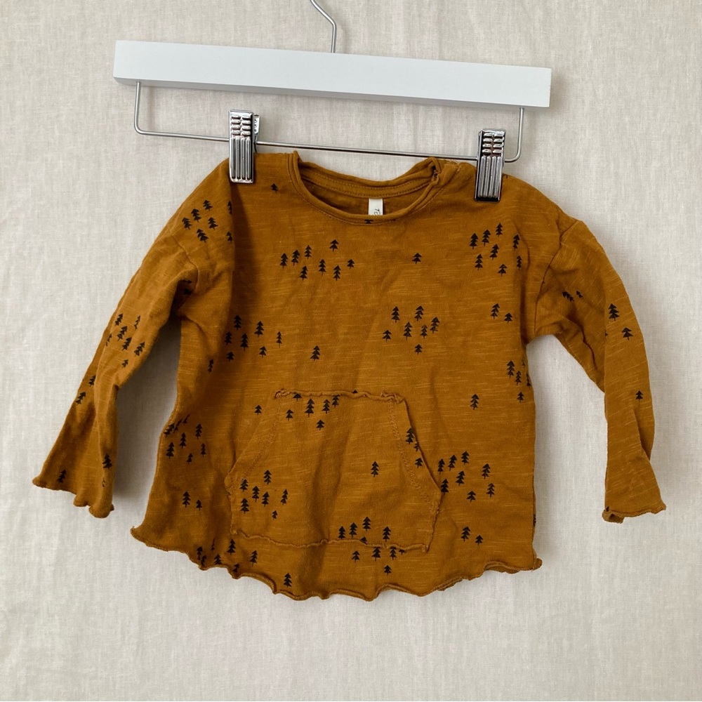 Rylee + Cru Pine Tree Printed Long Sleeve Shirt